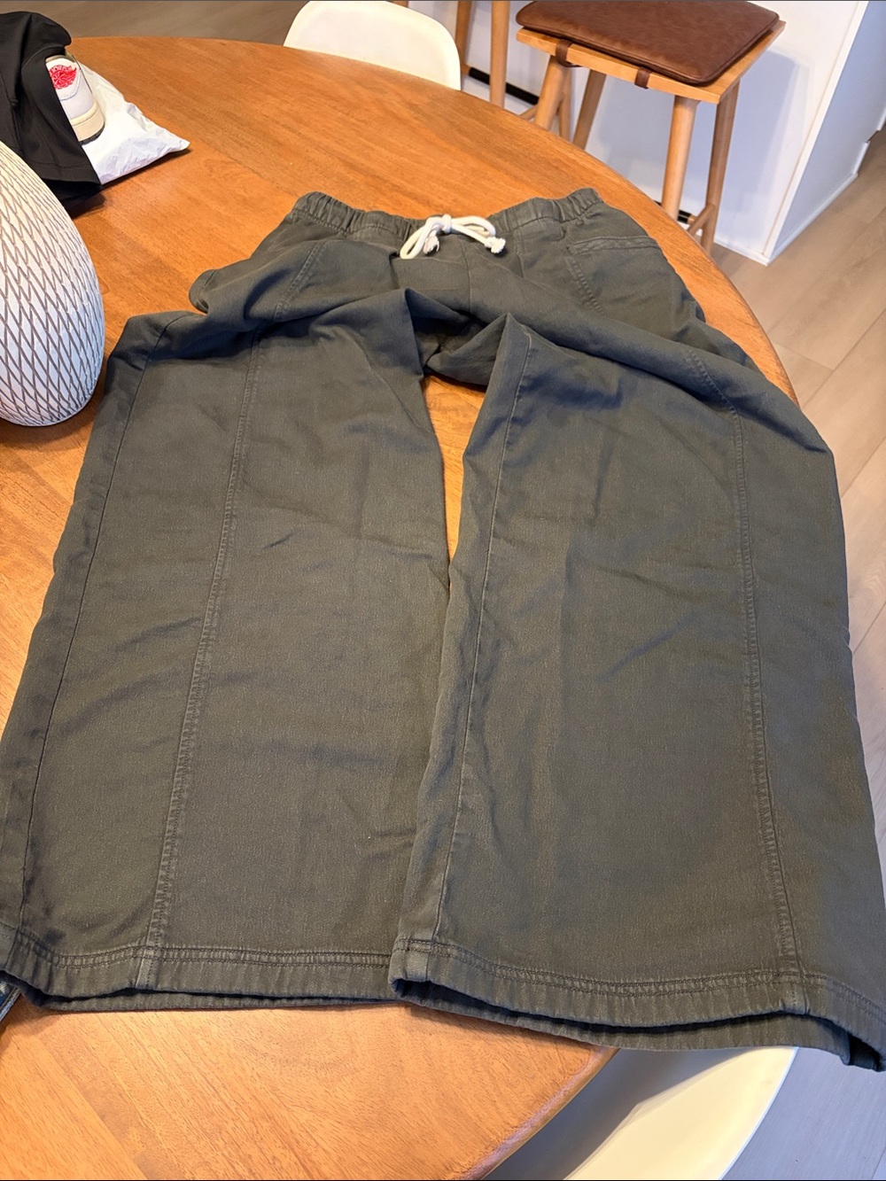 aerie Wide Leg Pants in Black with Drawstring - Picture 4 of 4